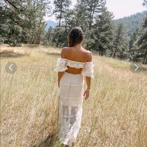 VICI - PORSHA OFF THE SHOULDER TIERED CUTOUT MAXI DRESS